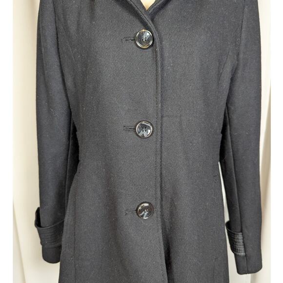 Kenneth Cole Wool Blend Overcoat Black Size 10 - Picture 9 of 16
